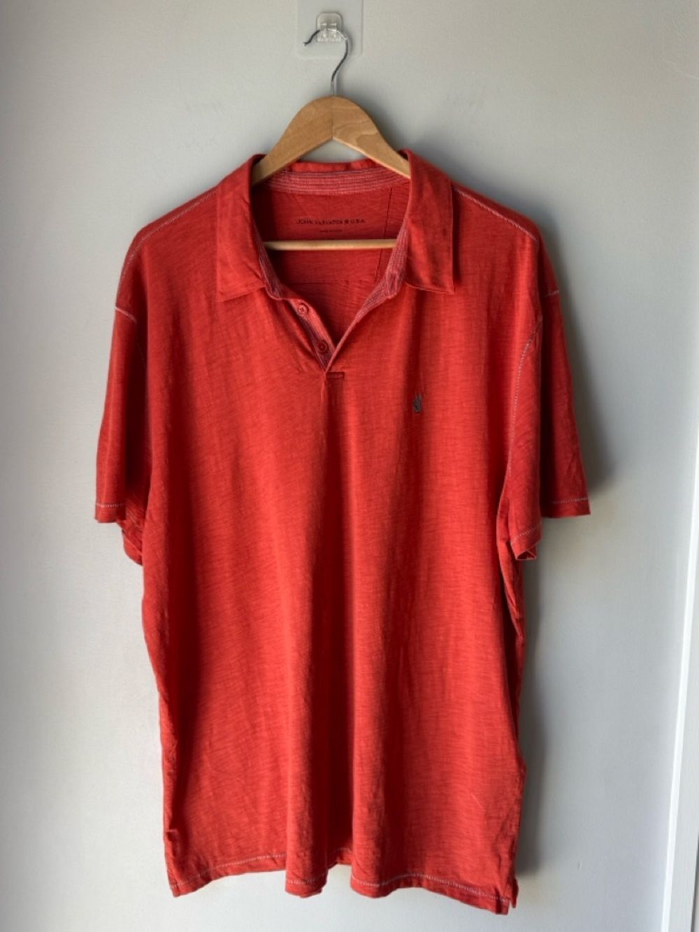 John Varvatos XXL Burnt Orange Soft & Airy Cotton Polo Shirt
